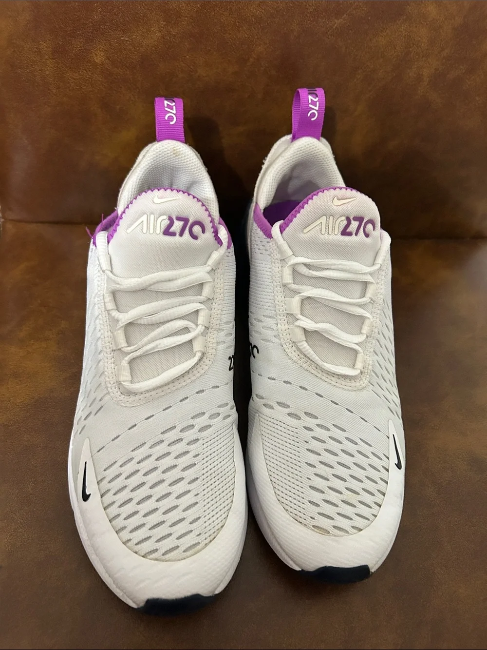 Nike  Air270 Sneakers - White with Purple Accents